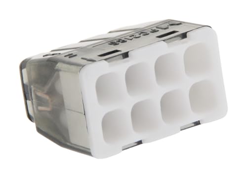 BLM Mini Connex, Direktsteckklemme mit 8 Eingängen, Beutel mit 10 Stück, Kompatibel mit 0,2–2,5 mm² Drähten, Spannung 450 V, Strom 24 A, Abisolierlänge 11 mm, farbcodierte Abdeckungen von BLM