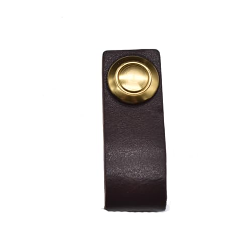 BLMAGS Leder Türgriff Schublade Weinschrank Küche Kleiderschrank Modern Kreativ Innen Push-Pull Punch Türknopf(Bruin,S) von BLMAGS