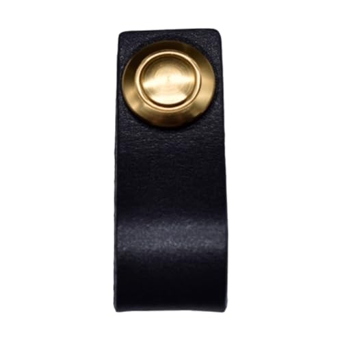 BLMAGS Leder Türgriff Schublade Weinschrank Küche Kleiderschrank Modern Kreativ Innen Push-Pull Punch Türknopf(Svart,S) von BLMAGS