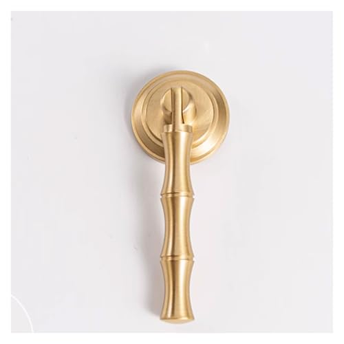 BLMAGS Messing-Türgriff, Schublade, Kleiderschrank, Schrank, Schuhschrank, kreativ, drehbar, Einloch-Türknauf, Stanzmontage(Gold,L) von BLMAGS
