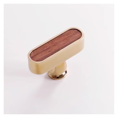 BLMAGS Messing Türgriff Kleiderschrank Schrank Schublade Küche Einzelloch Oval Solide Tür Hebel Punch Installation(Gold) von BLMAGS
