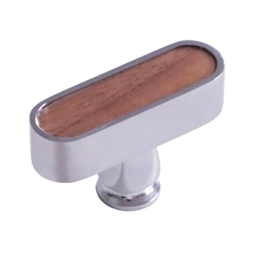 BLMAGS Messing Türgriff Kleiderschrank Schrank Schublade Küche Einzelloch Oval Solide Tür Hebel Punch Installation(Silver) von BLMAGS