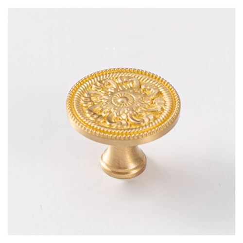 BLMAGS Messing Türgriff Schubladenschrank Kleiderschrank Retro Einzelloch Innen- und Außentürknopf Gold Punch Installation(M) von BLMAGS