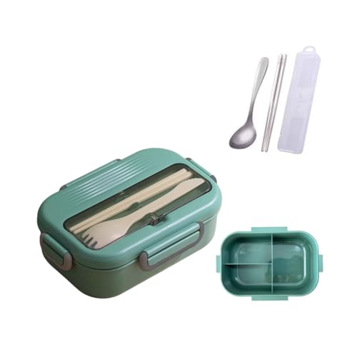 BLMAGS Tragbare Lunchbox mit Fachkompartimenten hitzbar 3 Fächer Tragbare Lunchbox mit Besteck 1040 ml/36.6oz von BLMAGS