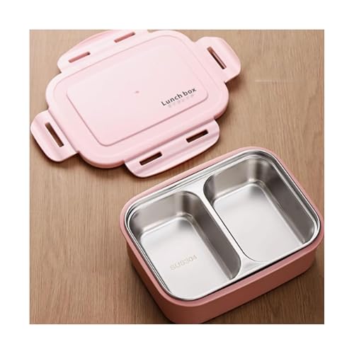 BLMAGS Tragbare Lunchbox mit Fächern Edelstahl 2 Fachkompartimente hitzbare tragbare Lunchbox 1100 ml/38.7oz von BLMAGS