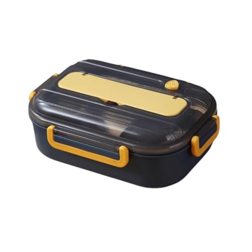 BLMAGS Tragbare Lunchbox mit Fächern Edelstahl 2 Fächer Tragbare Lunchbox mit Besteck 980 ml/34,5 Unzen von BLMAGS