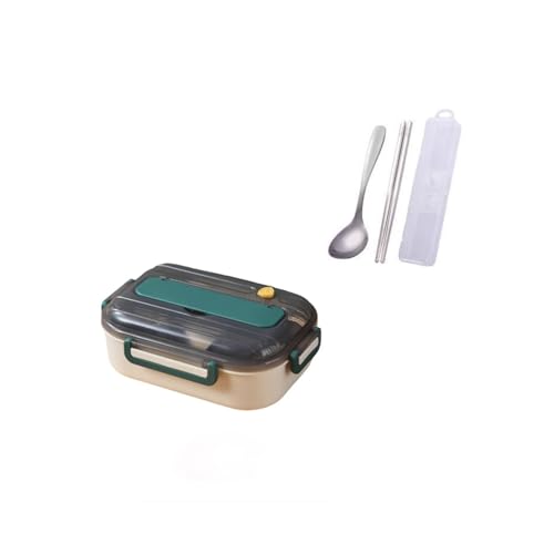 BLMAGS Tragbare Lunchbox mit Fächern Edelstahl 2 Fächer Tragbare Lunchbox mit Besteck 980 ml/34,5 Unzen von BLMAGS