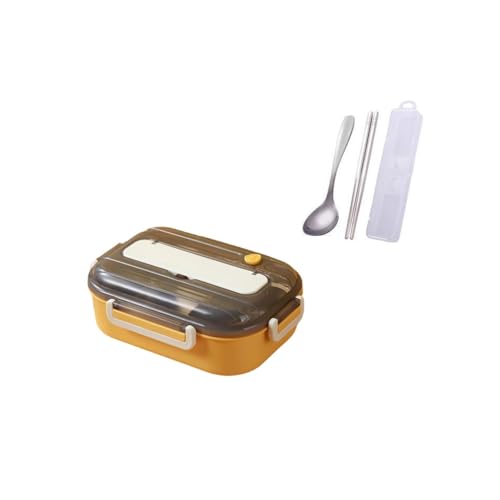 BLMAGS Tragbare Lunchbox mit Fächern Edelstahl 2 Fächer Tragbare Lunchbox mit Besteck 980 ml/34,5 Unzen von BLMAGS