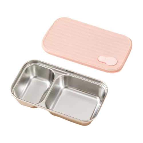 BLMAGS Tragbare Lunchbox mit Fächern Edelstahl Dichtbares hitzbar 2 Fach tragbare Lunchbox 600 ml/21.1oz von BLMAGS