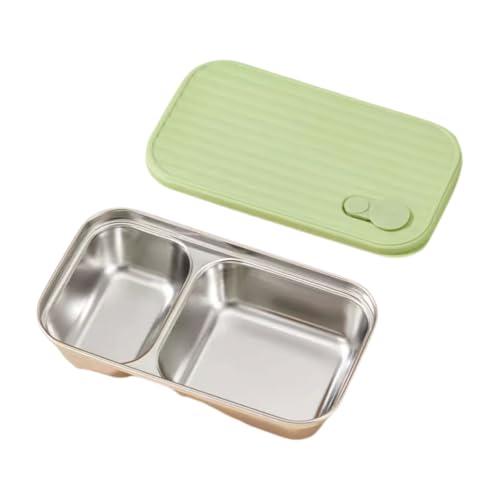 BLMAGS Tragbare Lunchbox mit Fächern Edelstahl Dichtbares hitzbar 2 Fach tragbare Lunchbox 600 ml/21.1oz von BLMAGS