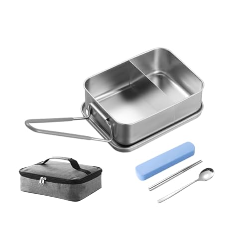 BLMAGS Tragbare Lunchbox mit Fächern Edelstahl Hitzbar 2 Fächer Tragbare Lunchbox mit abnehmbarem Griff BLMAGS Tragbare Lunchbox mit Fächern Edelstahl Hitzbar 2 Fächer Tragbare Lunchbox mit abnehmbarem Griff von BLMAGS