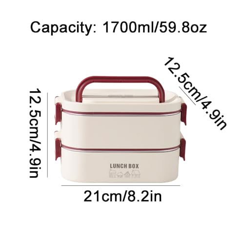 BLMAGS Tragbare Lunchbox mit Fächern Edelstahl Hitzbar verteilte tragbare Lunchbox mit Essensbeutel von BLMAGS