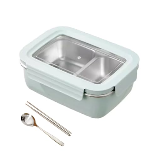 BLMAGS Tragbare Lunchbox mit Fächern Edelstahl versiegelte hitzbare 2 Fächer tragbare Lunchbox 900 ml/31.6oz von BLMAGS