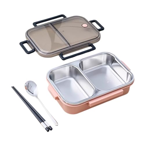 BLMAGS Tragbare Lunchbox mit Fächern Edelstahl versiegelte hitzbare 2-Kompartiment tragbare Lunchbox 1000 ml/35.2oz von BLMAGS
