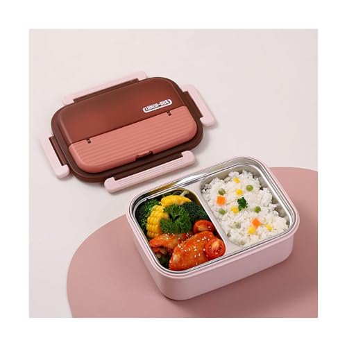BLMAGS Tragbare Lunchbox mit Fächern Edelstahl versiegelte hitzbare 2-Kompartiment tragbare Lunchbox 1000 ml/35.2oz von BLMAGS