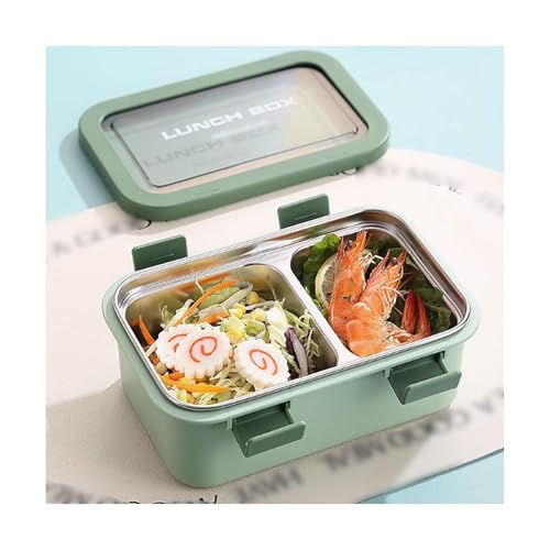 BLMAGS Tragbare Lunchbox mit Fächern Edelstahl versiegelte hitzbare Trennwand tragbare Brotdose abnehmbare 850 ml/29.9oz von BLMAGS