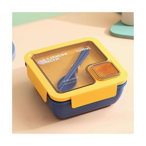 BLMAGS Tragbare Lunchbox mit Fächern Plastik versiegelter hitzbarer 2 Fach tragbarer Lunchbox großer Kapazität Waschbar von BLMAGS