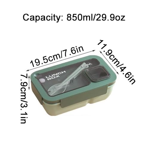 BLMAGS Tragbare Lunchbox mit Fächern Plastik versiegelter hitzbarer 2 Fach tragbarer Lunchbox großer Kapazität Waschbar von BLMAGS