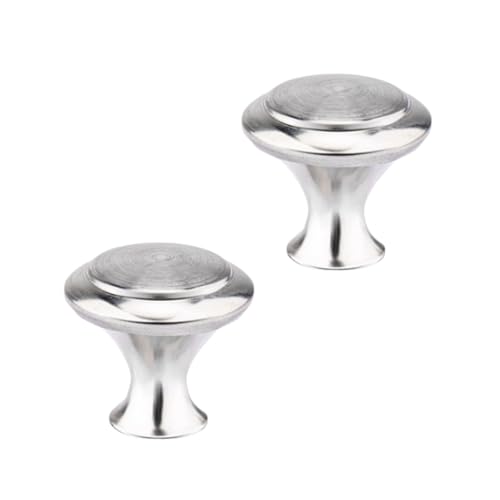 BLMAGS Türgriff aus Edelstahl, modern, for Schubladen, Schränke, Kleiderschränke, rund, Einloch-Türknauf, 2er-Pack, Mehrzweck(Silver,S) von BLMAGS