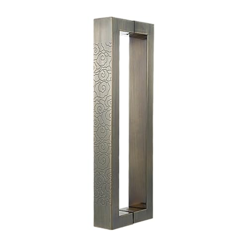BLMAGS Türgriff aus Edelstahl, verdickt, for den Innen- und Außenbereich, Glas, moderner Türknauf aus Holz, Lochabstand 40 cm(Cyan) von BLMAGS
