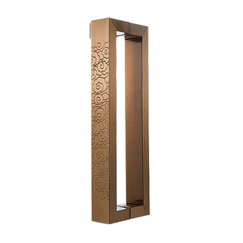 BLMAGS Türgriff aus Edelstahl, verdickt, for den Innen- und Außenbereich, Glas, moderner Türknauf aus Holz, Lochabstand 40 cm(Gold) von BLMAGS