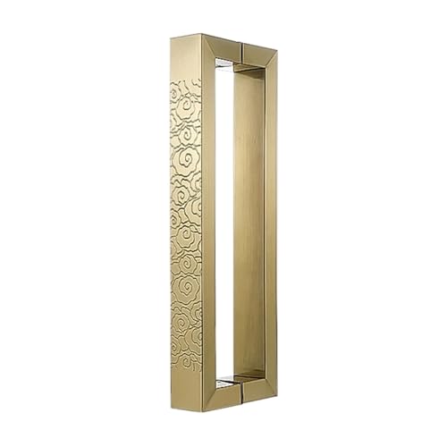 BLMAGS Türgriff aus Edelstahl, verdickt, for den Innen- und Außenbereich, Glas, moderner Türknauf aus Holz, Lochabstand 40 cm(Pale Gold) von BLMAGS