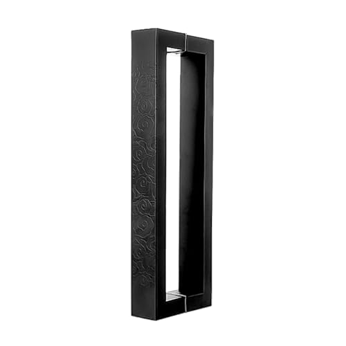 BLMAGS Türgriff aus Edelstahl, verdickt, for den Innen- und Außenbereich, Glas, moderner Türknauf aus Holz, Lochabstand 40 cm(Svart) von BLMAGS