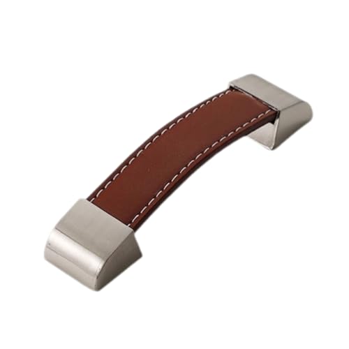 BLMAGS Türgriff aus Kunstleder, Schiebetürgriff for Kleiderschrankschubladen, Einzelloch, Zinklegierung, Innen- und Außentürknauf(Bruin,M) von BLMAGS