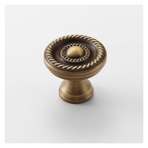 BLMAGS Türgriff aus Messing for Kleiderschrank, Schublade, Schrank, rund, Einzelloch, Retro-Türhebel for den Innenbereich, mehrere Szenarien verfügbar(Brass) von BLMAGS