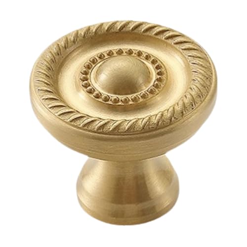 BLMAGS Türgriff aus Messing for Kleiderschrank, Schublade, Schrank, rund, Einzelloch, Retro-Türhebel for den Innenbereich, mehrere Szenarien verfügbar(Gold) von BLMAGS
