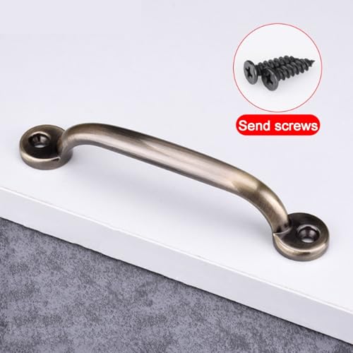 BLMAGS Zinklegierung Türgriff Möbel Schublade Schlafzimmer Schrank Kleiderschrank Schiebetür Retro Türknopf Stanzen Installation(Bronze,M) von BLMAGS