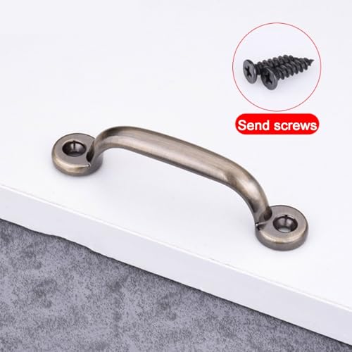 BLMAGS Zinklegierung Türgriff Möbel Schublade Schlafzimmer Schrank Kleiderschrank Schiebetür Retro Türknopf Stanzen Installation(Bronze,S) von BLMAGS