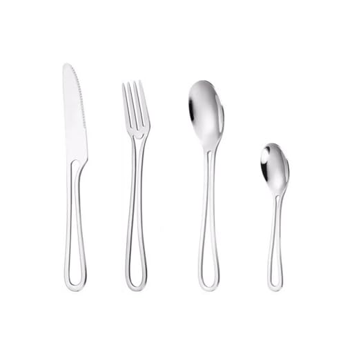 BLMAGS wunderschönen 4 stücke Edelstahl Besteck Hohl Griff Messer Gabel Löffel Besteck Geschirr Set Spiegel Poliert Küche Besteck Set Praktisch von BLMAGS