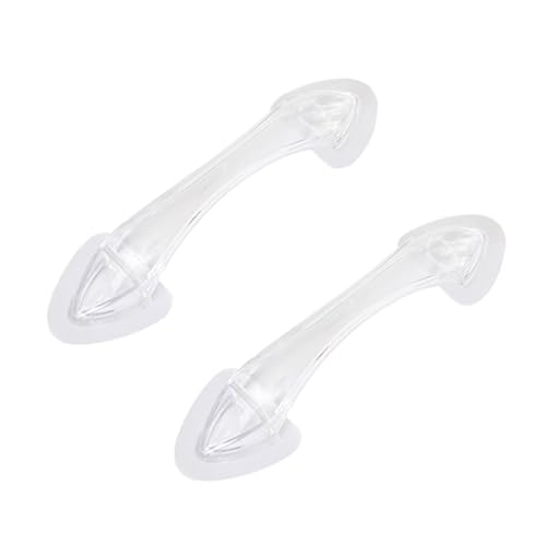 Kunststoff-Türgriff Badezimmer Kühlschrank Balkon Fenster Starker Saugnapf Glas Push-Pull Punch-Free Türknauf(Blanc,2pcs) von BLMAGS