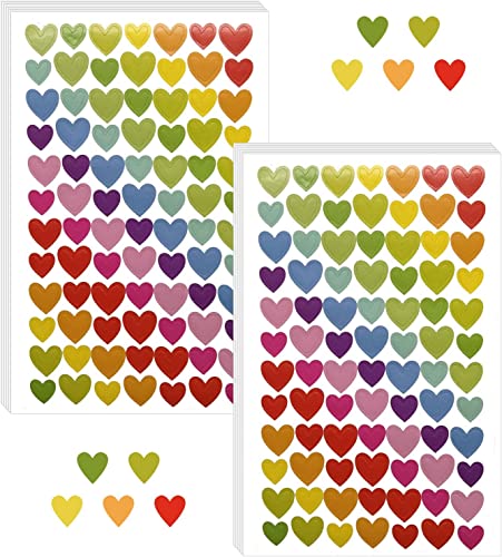 BLMHTWO 1680 Stücke Herz Sticker, Bunte Herz-Aufkleber Selbstklebende Herzen Sticker für Kinder Kleine herzförmige Aufkleber für Valentinstag Scrapbooking DIY-Basteln Kinderbelohnungen von BLMHTWO