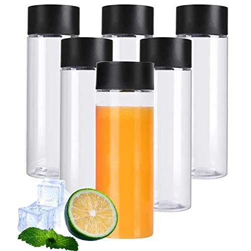 BLMHTWO 6 Stück Kunststoff Saftflaschen, Kleine Flaschen zum Befüllen 300 ml Wiederverwendbare Leere Plastikflaschen Klare Smoothie-Flasche für Milch Saft und Milchshake von BLMHTWO