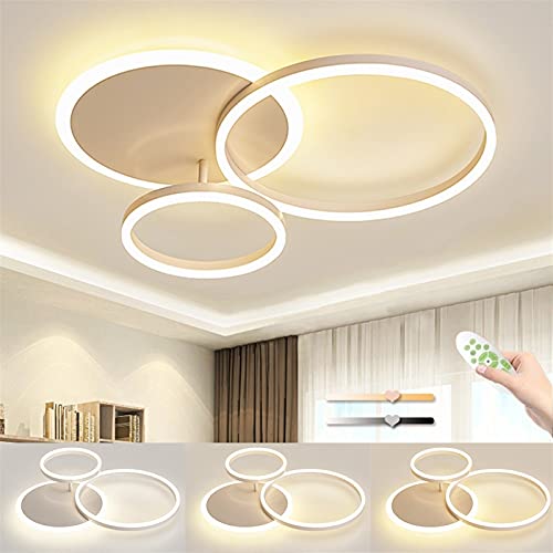 54W LED Deckenleuchte, Deckenlampe Moderne Einfache Drei Kreise, Dimmbar Mit Memory Funktion, Geeignet Für 8~15㎡ Wohnzimmer, Schlafzimmer, Kinderzimmer Deckenleuchten, L65cm * B50cm * H8cm von BLMYL