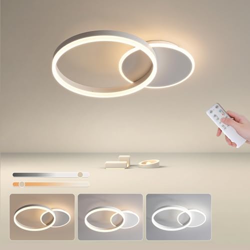 BLMYL LED Deckenleuchte Dimmbar, 36W 3600lm Lampe Schlafzimmer, 55cm Moderne Deckenleuchte Ringe Led, Lampe Wohnzimmer Deckenlampe LED für Wohnzimmer, Schlafzimmer, Kinderzimmer, Küche, Flur von BLMYL