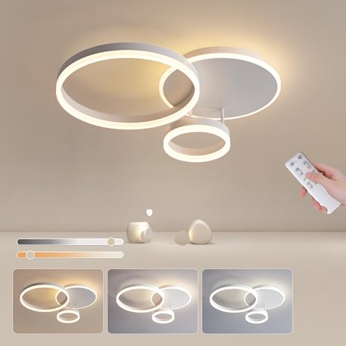 BLMYL LED Deckenleuchte Dimmbar, 54W 5400lm Lampe Schlafzimmer, 65cm Moderne Deckenleuchte Ringe Led, Lampe Wohnzimmer Deckenlampe LED für Wohnzimmer, Schlafzimmer, Kinderzimmer, Küche, Flur von BLMYL