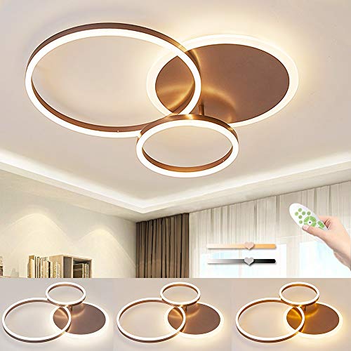 LED Deckenleuchte, Deckenlampe Moderne Einfache Drei Kreise, 54W Dimmbar Mit Memory Funktion, Geeignet Für 8~15㎡ Wohnzimmer, Schlafzimmer, Kinderzimmer Deckenleuchten, L65cm * B50cm * H8cm von BLMYL