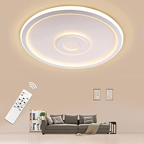 BLMYL LED Deckenleuchte, 36W Rund Weiß Deckenlampe, 415mm Modern Wohnzimmerlampe, 3000K-6000K Dimmbar mit Fernbedienung, LED Lampe für Schlafzimmer Wohnzimmer Kinderzimmer küche von BLMYL