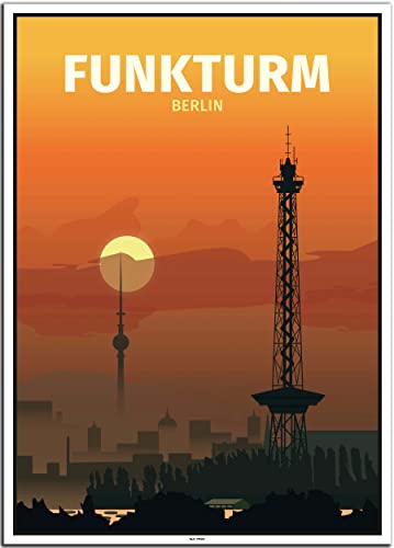 BLN PRINT Charlottenburg: Funkturm (1) - Vintage Travel Poster von BLN PRINT