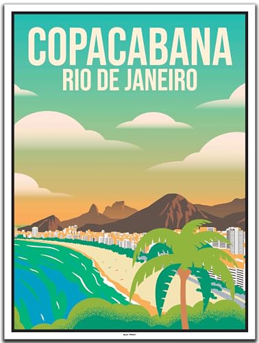 BLN PRINT Copacabana Rio de Janeiro (1) - Vintage Travel Poster von BLN PRINT