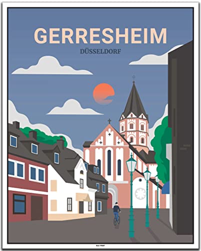 BLN PRINT Düsseldorf Gerresheim (1) - Vintage Travel Poster von BLN PRINT