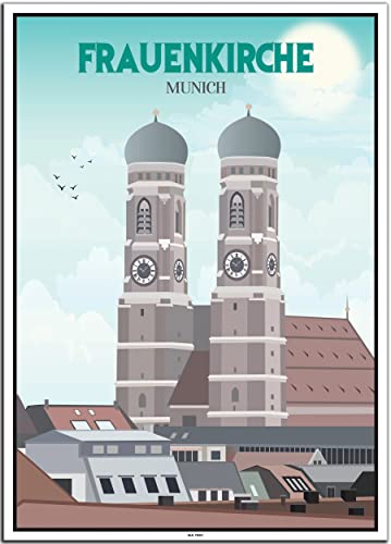 BLN PRINT Frauenkirche München (1) - Vintage Travel Poster von BLN PRINT