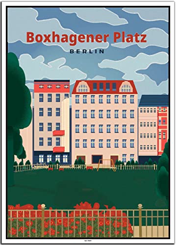 BLN PRINT Friedrichshain: Boxhagener Platz (2) - Vintage Travel Poster von BLN PRINT