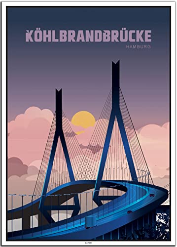 BLN PRINT Köhlbrandbrücke (1) - Vintage Travel Poster von BLN PRINT