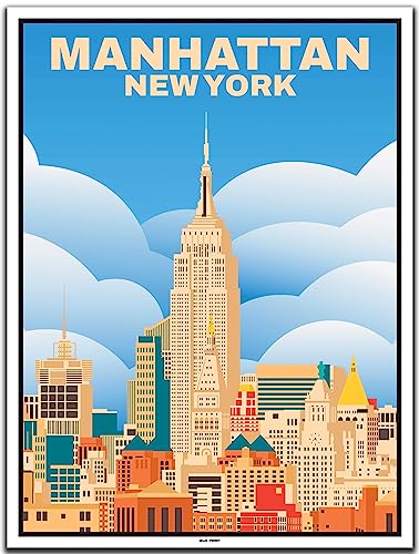 BLN PRINT New York Manhattan (1) - Vintage Travel Poster von BLN PRINT