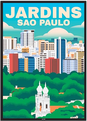 BLN PRINT Sao Paulo Jardins (1) - Vintage Travel Poster von BLN PRINT