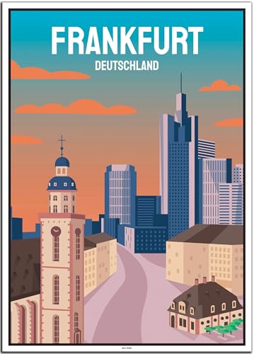 BLN PRINT Skyline Frankfurt (1) - Vintage Travel Poster von BLN PRINT